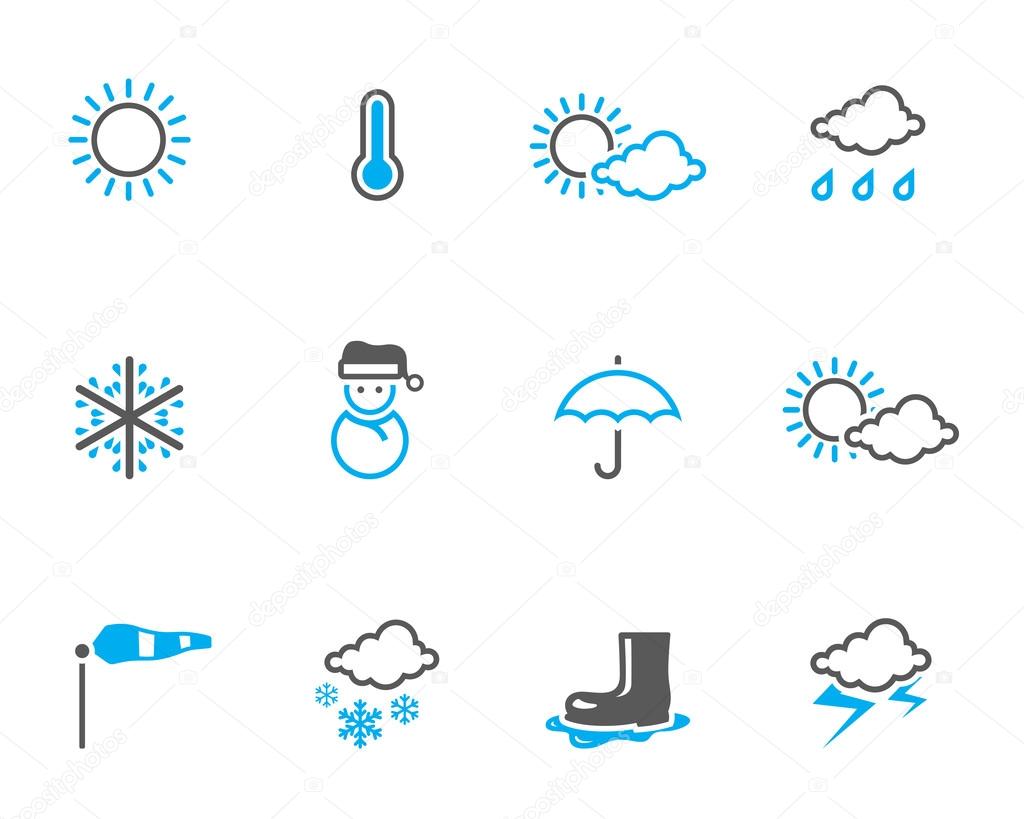 Weather icon series in duotone color style