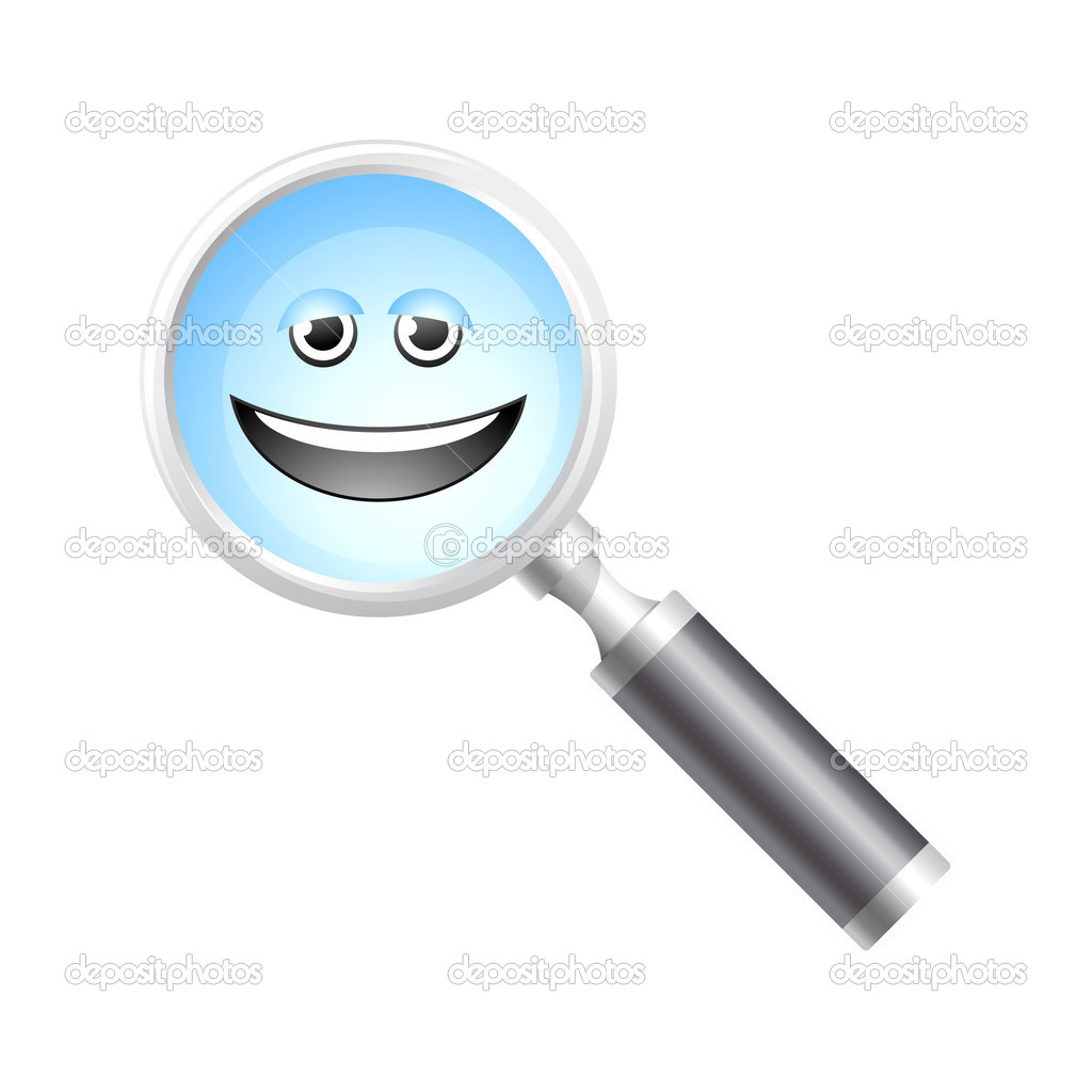 Magnifying Glass with a smiley — Stock Vector © puruan 38487251
