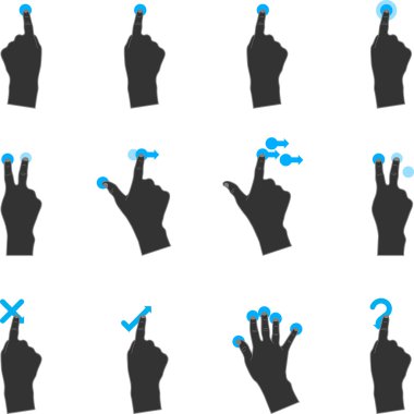 Trackpad gestures in duotone color. clipart