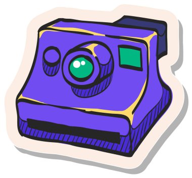 Yapıştırma biçimi vektör illüstrasyonunda el çizimi Anında kamera simgesi