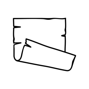 Eski parşömen simgesi. El çizimi vektör çizimi. Düzenlenebilir satır vuruşu.