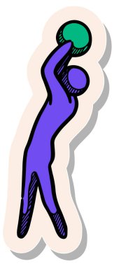 Yapıştırma biçimi illüstrasyonunda el çizimi futbolcu simgesi