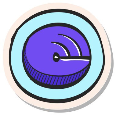 Yapıştırma biçimi illüstrasyonunda elle çizilmiş Radar simgesi