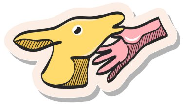 Yapıştırma biçimi vektör illüstrasyonunda el çizimi Hayvan Bakımı simgesi