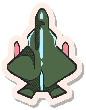 Yapıştırma biçiminde el çizimi Fighter jet simgesi