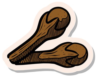 Etiket stili vektör illüstrasyonunda elle çizilmiş karanfil