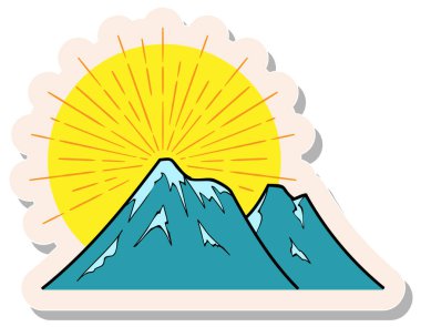 Yapıştırma biçimi vektör illüstrasyonunda el çizimi dağlar