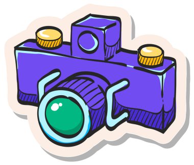 Yapıştırma biçimi vektör illüstrasyonunda el çizimi Panorama kamera simgesi