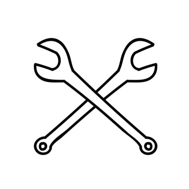 Ahşap testereli ağaç anahtarı. El çizimi vektör çizimi. Düzenlenebilir satır vuruşu