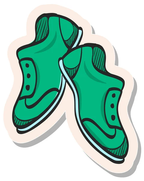 Hand Drawn Shoes Icon Sticker Style Vector Illustration — Stock Vector