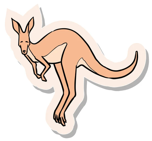 Yapıştırma Biçimi Illüstrasyonunda Çizimi Zıplayan Kanguru — Stok Vektör