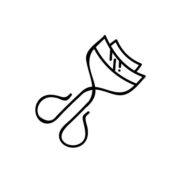 Значок Инструмента Ресниц Ручной Рисунок Вектора Редактируемая Линия — стоковый вектор