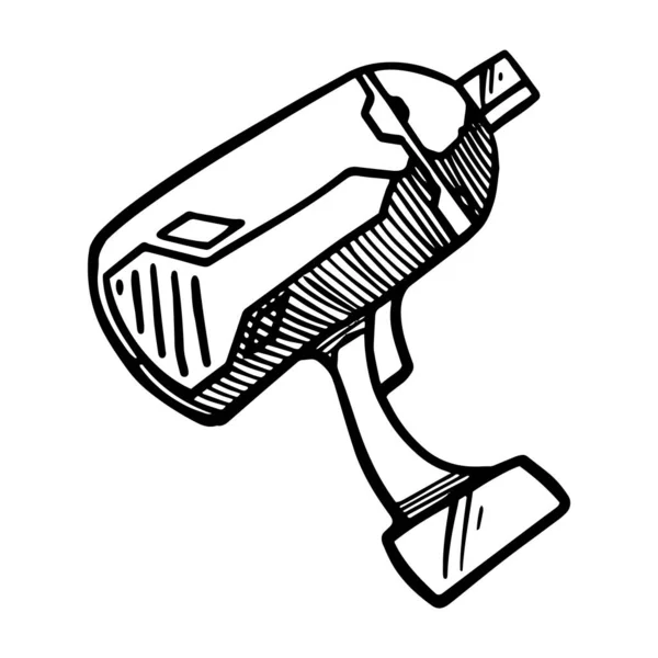Піктограма Драйвера Електричного Удару Рука Намальована Векторна Ілюстрація Деревообробний Інструмент — стоковий вектор