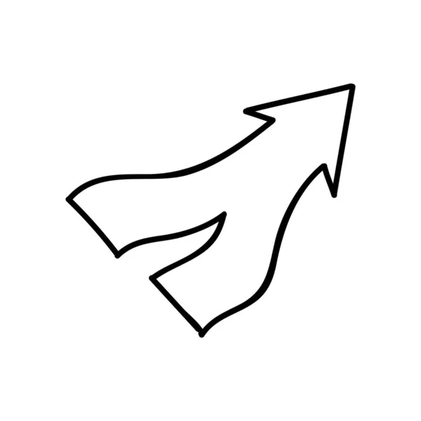 Arrow Icon Hand Drawn Vector Illustration Editable Line Stroke — Stock Vector
