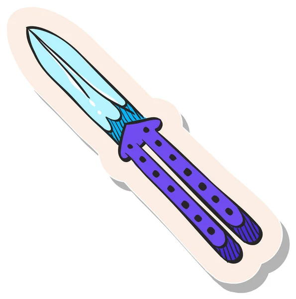 Ručně Kreslený Ikona Nože Nálepce Styl Vektorové Ilustrace — Stockový vektor