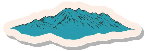 Montagnes Dessinées Main Dans Style Autocollant Illustration Vectorielle — Image vectorielle