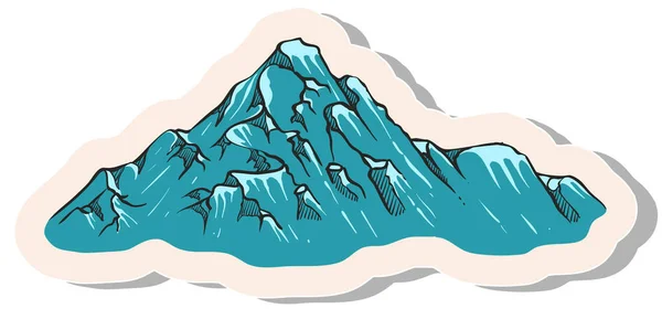 Montagne Disegnate Mano Stile Adesivo Vettoriale Illustrazione — Vettoriale Stock