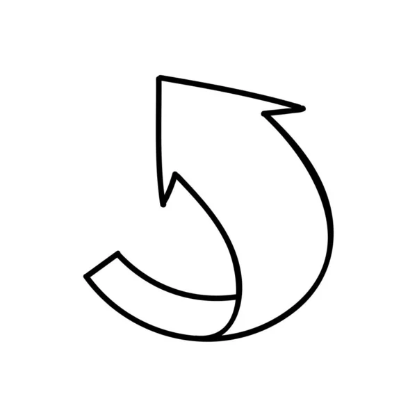 Ícone Seta Ilustração Vetorial Desenhada Mão Curso Linha Editável — Vetor de Stock