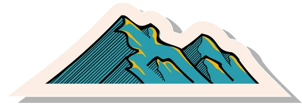 Handgezeichnete Berge Sticker Stil Vektor Illustration — Stockvektor