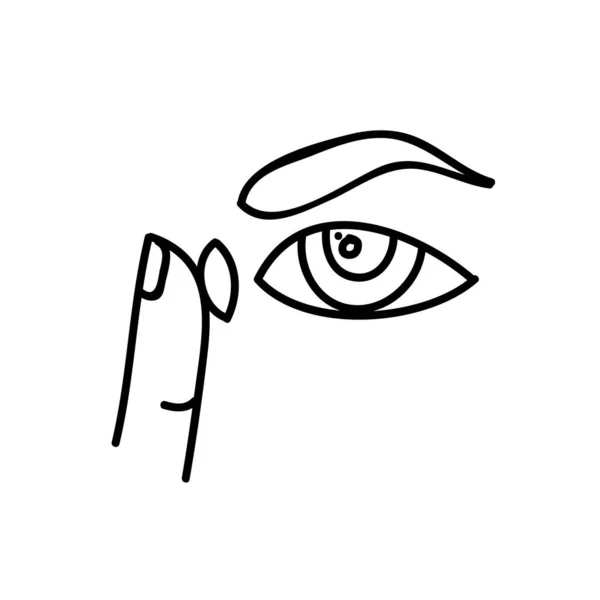 Ikonen För Kontaktlins Handritad Vektor Illustration Redigerbar Linje Stroke — Stock vektor
