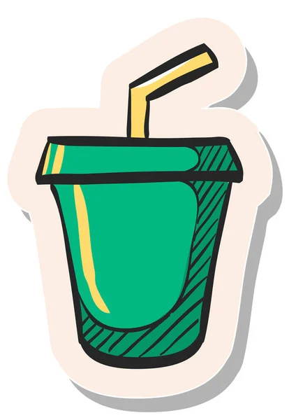 Handgezeichnetes Fast Food Symbol Sticker Stil Vektor Illustration — Stockvektor