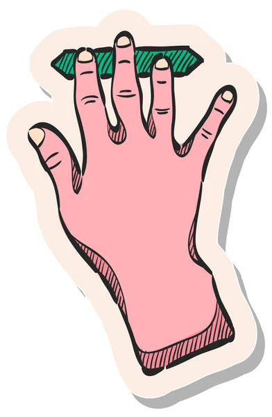 Icône Geste Doigt Pavé Tactile Dessiné Main Illustration Vectorielle Style — Image vectorielle