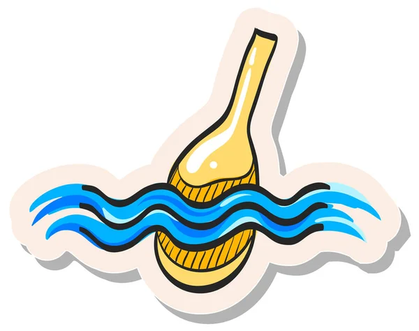 Hand Drawn Fishing Float Icon Sticker Style Vector Illustration — Stock Vector
