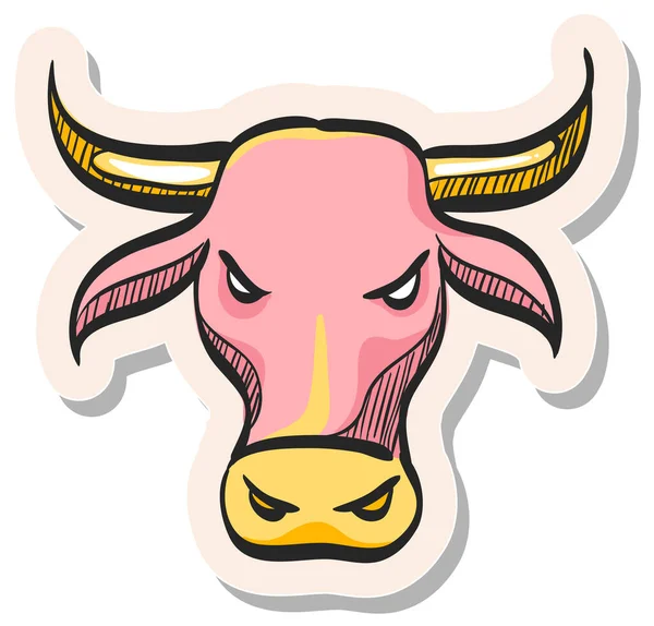 Hand Drawn Bullish Icon Sticker Style Vector Illustration — Stock Vector