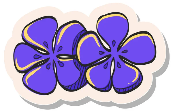 Hand Drawn Jasmine Flowers Icon Sticker Style Vector Illustration — Stock Vector