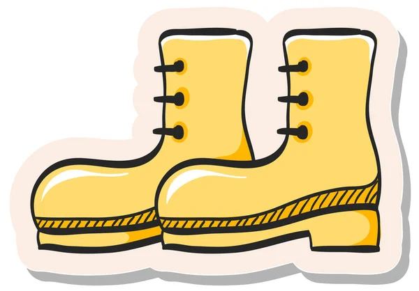 Hand Drawn Boot Icon Sticker Style Vector Illustration — Stock Vector