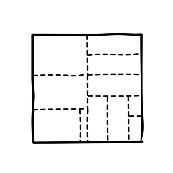 木制胶合板切割计划 手绘矢量图解 可编辑线条笔划 — 图库矢量图片