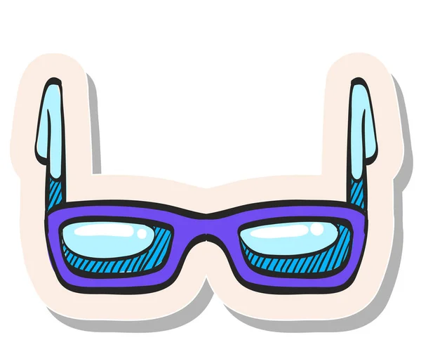 Icono Gafas Vista Dibujadas Mano Ilustración Vectorial Estilo Pegatina — Archivo Imágenes Vectoriales