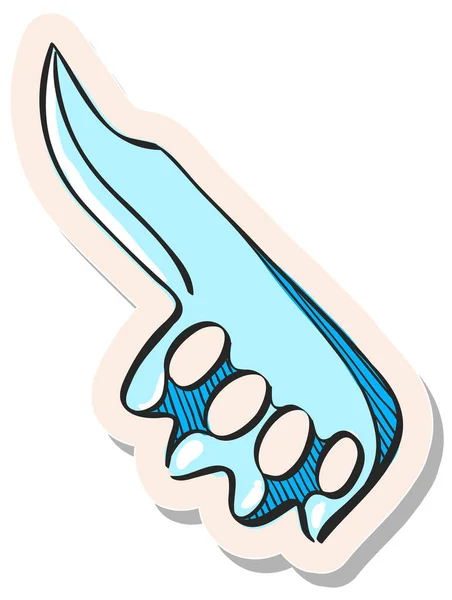 ステッカースタイルのイラストで手描きのナイフアイコン — ストックベクタ