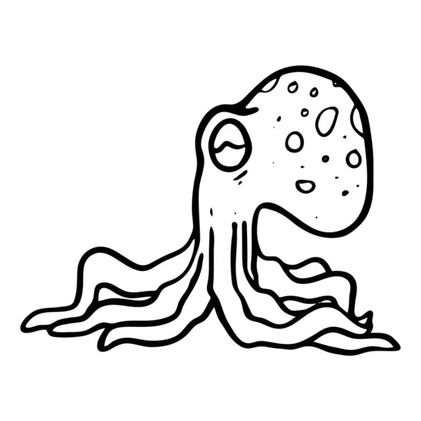 Icoana Octopus Ilustrație Vectorială Desenată Manual Creatură Mare Moluște Membre — Vector de stoc