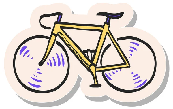 Etiket Biçimi Illüstrasyonunda Elle Çizilmiş Bisiklet Simgesi — Stok Vektör