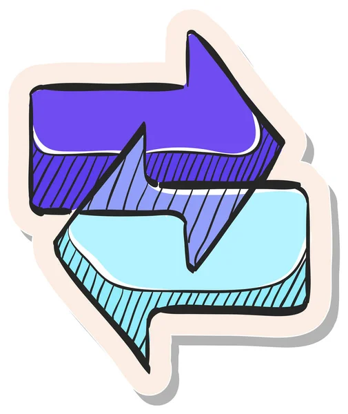 Hand Drawn Arrows Icon Sticker Style Vector Illustration — Stock Vector