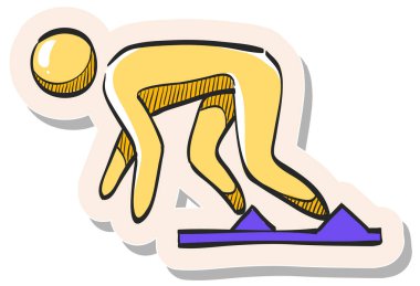 Yapıştırma biçimi illüstrasyonunda elle çizilmiş blok simgesi