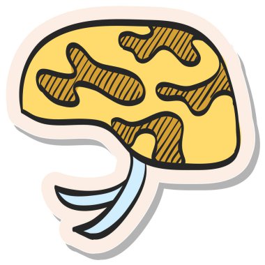 Yapıştırma biçimi vektör illüstrasyonunda elle çizilmiş askeri miğfer simgesi