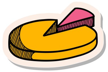 Yapıştırma biçimi illüstrasyonunda el çizimi pasta çizelgesi simgesi