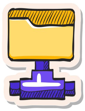 Yapıştırma biçimi illüstrasyonunda el çizimi dizin simgesi