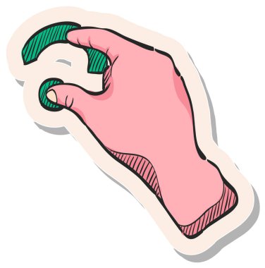 Yapıştırma biçimi vektör illüstrasyonunda elle çizilmiş dokunmatik parmak hareketi simgesi