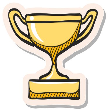 Yapıştırma biçimi illüstrasyonunda el çizimi Beyzbol ödülü simgesi