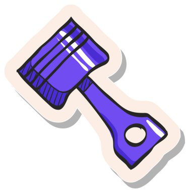 Yapıştırma biçimi illüstrasyonunda el çizimi Piston simgesi