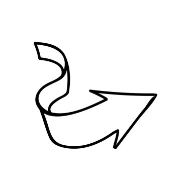 Ok simgesi. El çizimi vektör çizimi. Düzenlenebilir satır vuruşu.