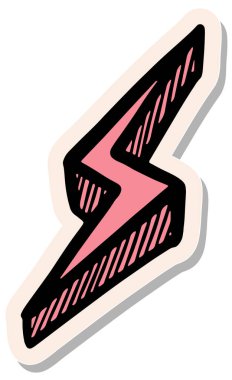 Yapıştırma biçimi illüstrasyonunda el çizimi yıldırım simgesi