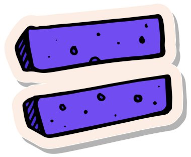 Etiket biçimi illüstrasyonunda el çizimi matematik sembolü eşittir