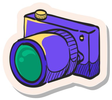 Yapıştırma biçimi vektör illüstrasyonunda el çizimi Kamera simgesi