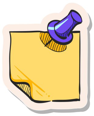 Yapıştırma biçimi illüstrasyonunda elle çizilmiş not simgesi