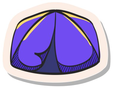 El çizimi kamp çadırı simgesi stili vektör illüstrasyonunda