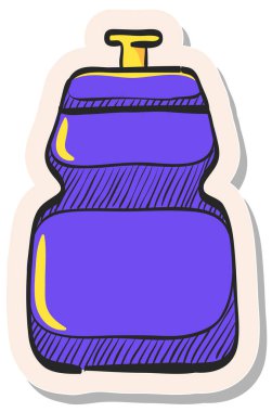 Yapıştırma biçimi vektör illüstrasyonunda el çizimi su şişesi simgesi